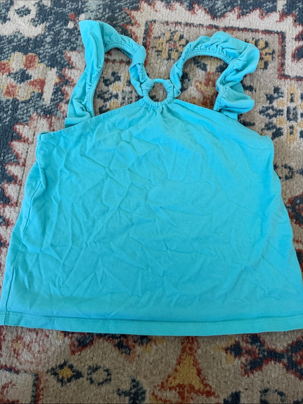 Absolutely Gorgeous Janie and Jack Turquoise Ruffle-Strap Tank Top